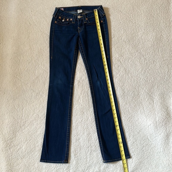 True Religion | Low Rise Boot Cut Dark Denim Jeans Size 24 - Picture 12 of 16